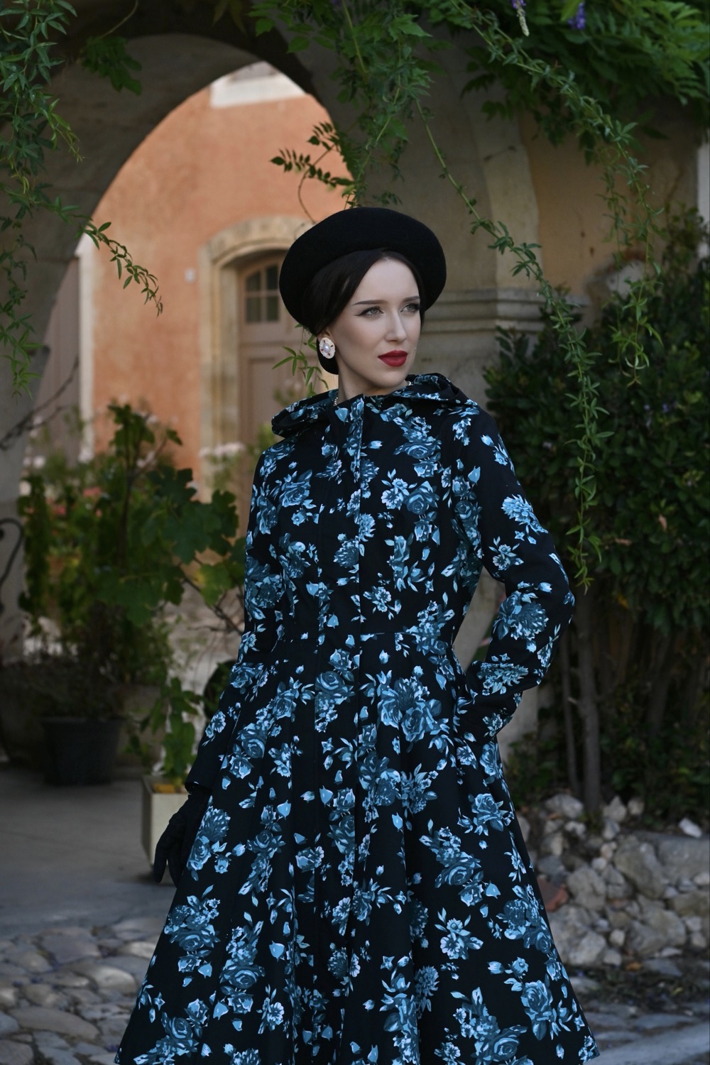 Keira Floral Swing Coat in Extended Sizing